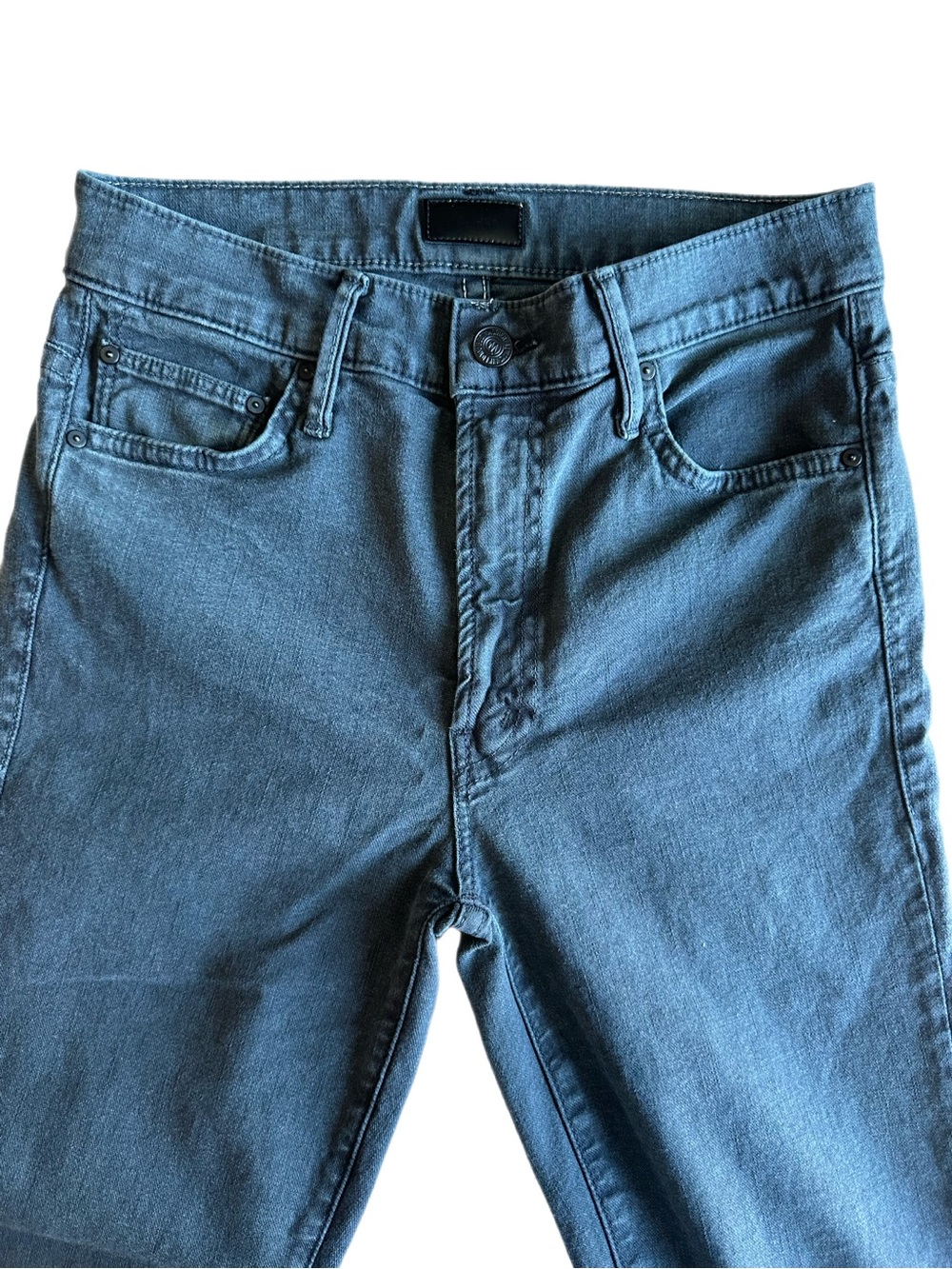 MOTHER The Insider Crop Step Fray Faded Black Jeans Size 26 - Picture 3 of 8